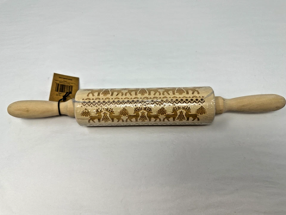 1 NEW Food-Safe Embossed Rolling Pin For Christmas, Baking, Crafts 3 Variations - Image 1 of 1