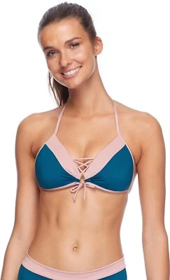 Body Glove Baby Love Copa Moldeada Push Up Triángulo Bikini Top Traje de Baño Azul/Gris S Foto 1 de 4