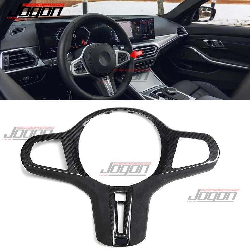 Alcantara Carbon Steering Wheel Cover For BMW 2 Series G42 220i 220d M240i 21-24 - Image 1 of 4