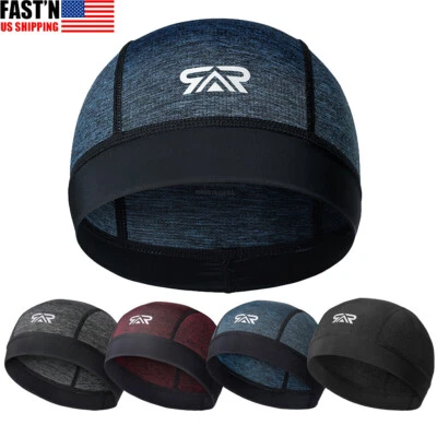 Sweat Wicking Skull Cap Motorcycle Helmet Liner Head Wrap Do Doo Rag Beanie Hat - Image 1 of 4