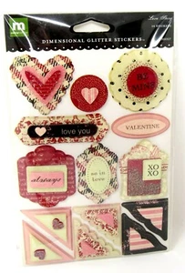 Pegatinas de brillo dimensional para hacer recuerdos historia de amor libro de recortes papel artesanal - Imagen 1 de 1