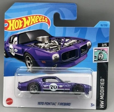 Hot Wheels 1970 Pontiac Firebird HW Modified Short Card 18/250 NEW - Image 1 of 2