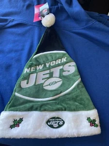 NFL NEW YORK JETS SANTA HAT SHOW YOUR FAN HOLIDAY SPIRIT NWT FREE SHIPPING - Picture 1 of 6