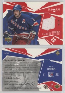 2003-04 Upper Deck Black Diamond Threads Red /50 Eric Lindros #DT-EL HOF