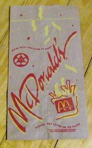 RAR Vintage 1991 McDONALDS Papiertüte 1990er FAST FOOD VERPACKUNG "Graffiti Logo" - Bild 1 von 1