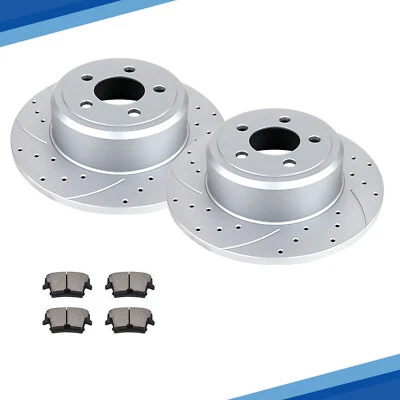 Rear Drilled Brake Rotors Pads for Dodge Charger Challenger Chrysler Brakes Kit Foto 1 de 4