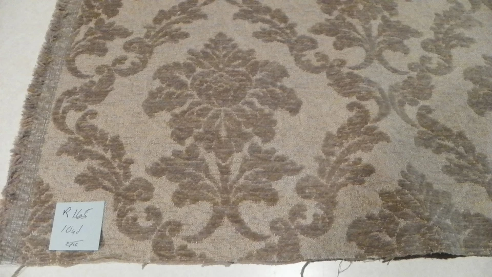 Tela de tapicería de chenilla corte estampado de flores beige 1 yarda R165 Foto 1 de 1