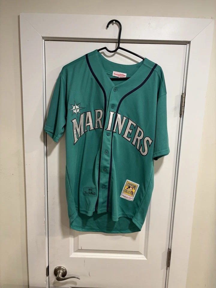 Ken Griffey Jr #24 Seattle Mariners Jersey Teal M Mitchell & Ness Throwback - Image 1 of 3