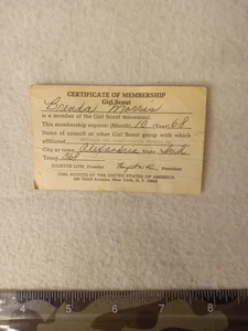 Girl Scout Membership Card 1968 historic cool! - Picture 1 of 4