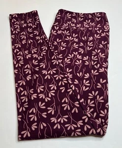 NEW LuLaRoe TC Leggings PURPLE MAUVE PINK Abstract WHIMSICAL Flower Wildflower - Picture 1 of 4