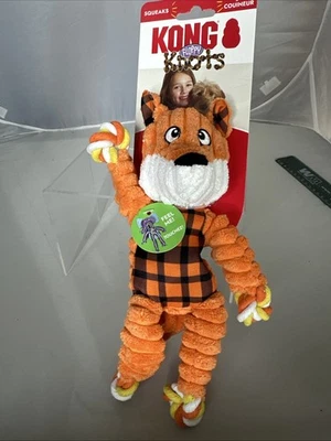 KONG Nudos Flojos Zorro Naranja Pequeño/Mediano Cuerda Chirriante Perro Juguete Halloween Foto 1 de 4