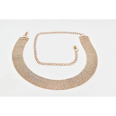 Cinturón Cadena Cristal Vintage Tono Dorado Grueso Grueso Estrás Brillante 26"-46" Foto 1 de 4