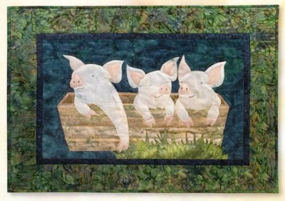 Libro de cuentos Granja Cerdo Sobre Bloque 6 Edredón Patrón Agujas de Pino McKenna Ryan Cerdos Foto 1 de 3