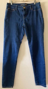 MICHAEL KORS AVA SUPER SKINNY BLUE JEANS 10 DARK WASH STRETCH PREOWN - Picture 1 of 6
