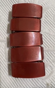 vintage red lucite elastic wide bracelet - Picture 1 of 5