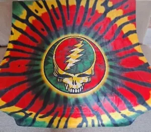 New Rasta Steal Your Face Grateful Dead Skull Thick Fleece Throw Gift Blanket - Picture 1 of 3