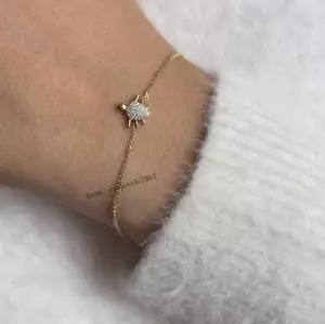 2Ct Round Diamond Lab Created Turtle Shape Chain Bracelet 14K Yellow Gold Plated - Picture 1 of 6