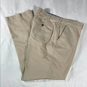 L. L. Bean mens khaki lightweight Standard flat front chino pants - size 38x33 - Picture 1 of 9