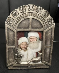 Marco de fotos de peltre de colección gato sentado en la ventana - Imagen 1 de 5