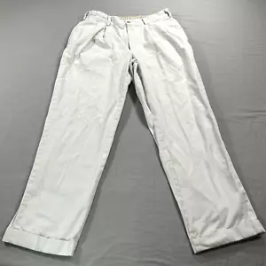 VINTAGE Bills Khakis Pants Mens 35x30 Ivory Pleated Straight Cuffed Made In USA - Picture 1 of 15