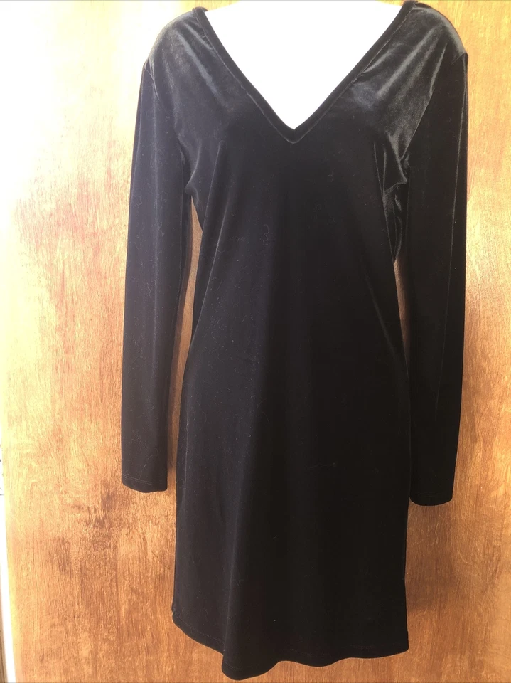 Fredericks of Hollywood Black Velvet Dress-Med - Image 1 of 1