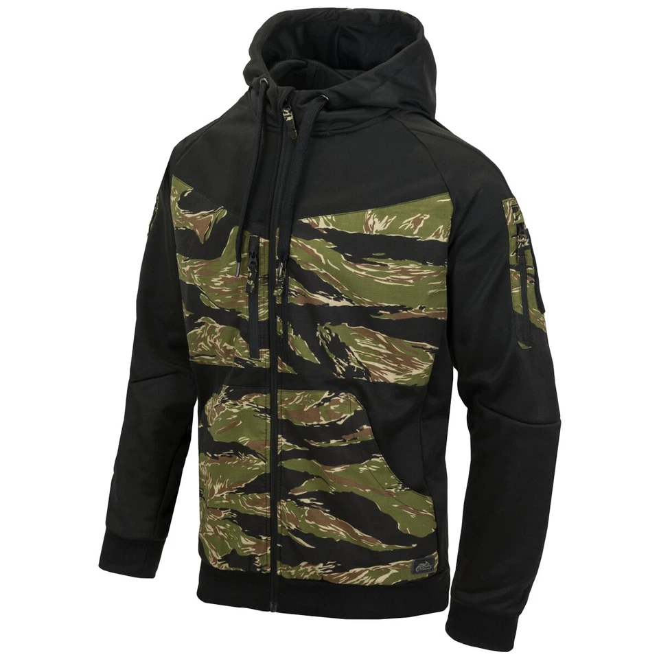 Sudadera con Capucha Helikon-Tex Rouge Cremallera Completa Para Hombre Táctica Negra/Rayas de Tigre Camuflada Foto 1 de 1