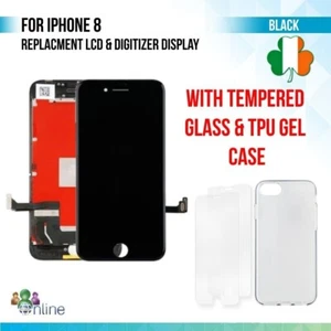 For iPhone 8 LCD Touch Screen Digitizer Display With Tempered Glass & TPU Case - Zdjęcie 1 z 2