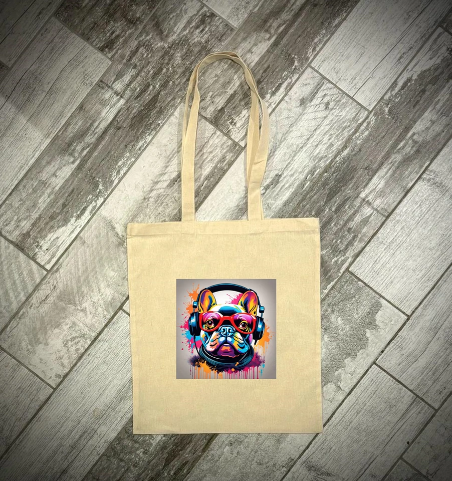  Retro French Bulldog Tote Bag - Image 1 of 1