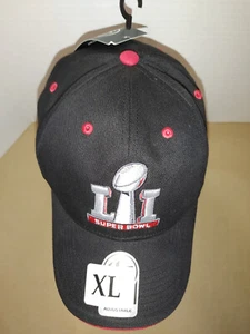 NFL Super LI Bowl Black/Red Hat 47 OSFA Brand Cap Adjustable XL Cotton NEW - Picture 1 of 10