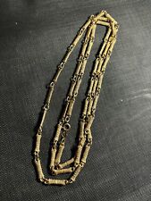 Accessocraft N. Y. C. Long Vintage 54” Bar Link Chain Necklace Gold Plate