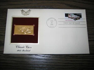 1988 Classic Cars 1932 Packard Gold GOLDEN FDI FDC replica Cover STAMP  - Picture 1 of 2