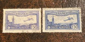 FRANCE - AIR MAIL - SC# C6 & C6a - Used- Catalog $23.25 - Picture 1 of 2