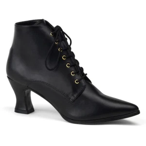 Black Witch Hocus Pocus Peaky Blinders 1800s 1920s Ada Polly Ankle Boots Shoes - Picture 1 of 1