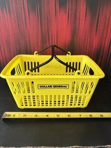 Yellow Mini DOLLAR GENERAL Pretend Kids Doll Baby Toy Shopping Basket - Picture 1 of 6