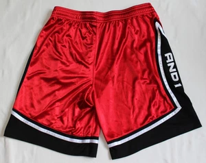 And1 Athletic rot weiß schwarz Kordelzug Basketball Shorts Herren Größe XL - Bild 1 von 10