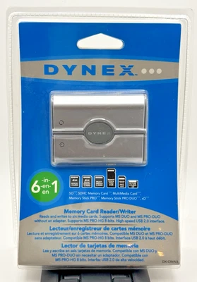 Dynex 6-in-1 Memory Card Reader Writer DX-CR6N1 W/ USB Cable -Free Dom. Shipping - Image 1 of 4