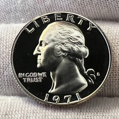 1971-S Washington Quarter Deep Cameo Proof receive coin pictured #5851 - Image 1 of 4