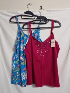 2 X BNWT Strap Camisoles Womens Size 14 Holiday Summer Wear  - Picture 1 of 17