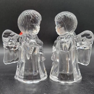 Vintage Mikasa Christmas Angel Crystal Tapered Candleholder Pair - Picture 1 of 10