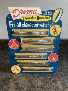 Vintage Uhrenband Displayschild Drema Erweiterungsarmbänder für Charakteruhren - Bild 1 von 10