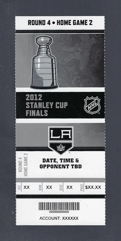 Game #4 - 2012 NHL STANLEY CUP FINALS NJ DEVILS @ LOS ANGELES KINGS FULL TICKET Cover