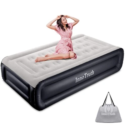 InnoTruth Twin Air Mattress with Built-in Pump,18in Elevated Inflatable Mattr...