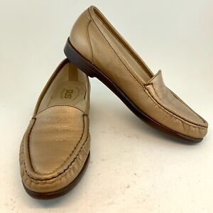 SAS TripadGold Metallic Simplify Moccasin Loafers, size 7 SLIM EXTRA NARROW $139