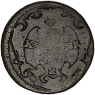 Moeda ÁUSTRIA 1 Kreuzer 1761 K - Imagem 1 de 4