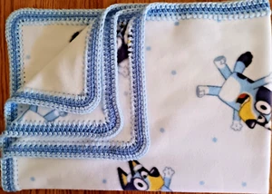 Fleece Baby Blanket Crochet Edge BLUEY 28 X 42 - Picture 1 of 4