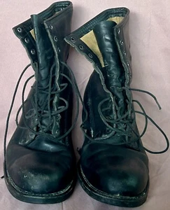 Vintage Addison Shoe Biltrite Black Military Combat Boots - Picture 1 of 12