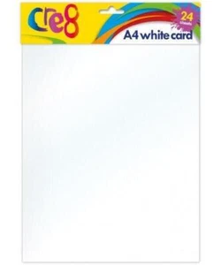 A4 PLAIN WHITE CARD 24 SHEET. - Picture 1 of 7