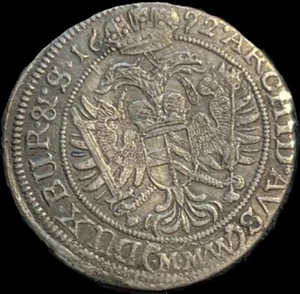 1692 Bohemia Silesia 6 Kreuzer Silver Leopold I Breslau. Very Rare - Bild 1 von 2