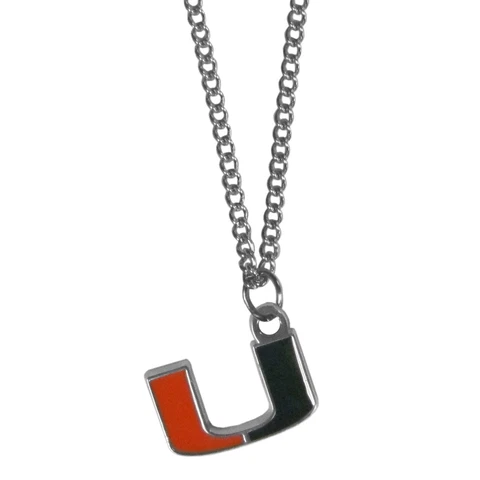 Miami Hurricanes 22" Chain Necklace Metal Logo NCAA Licensed Jewelry Cover