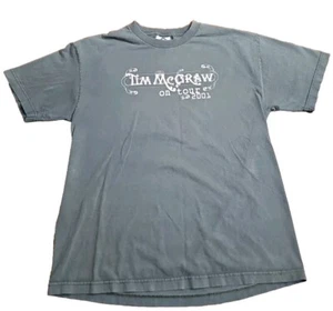 Tim McGraw On Tour 2001 Set This Circus Down Green Graphic T Shirt Sz L Vintage - Picture 1 of 13